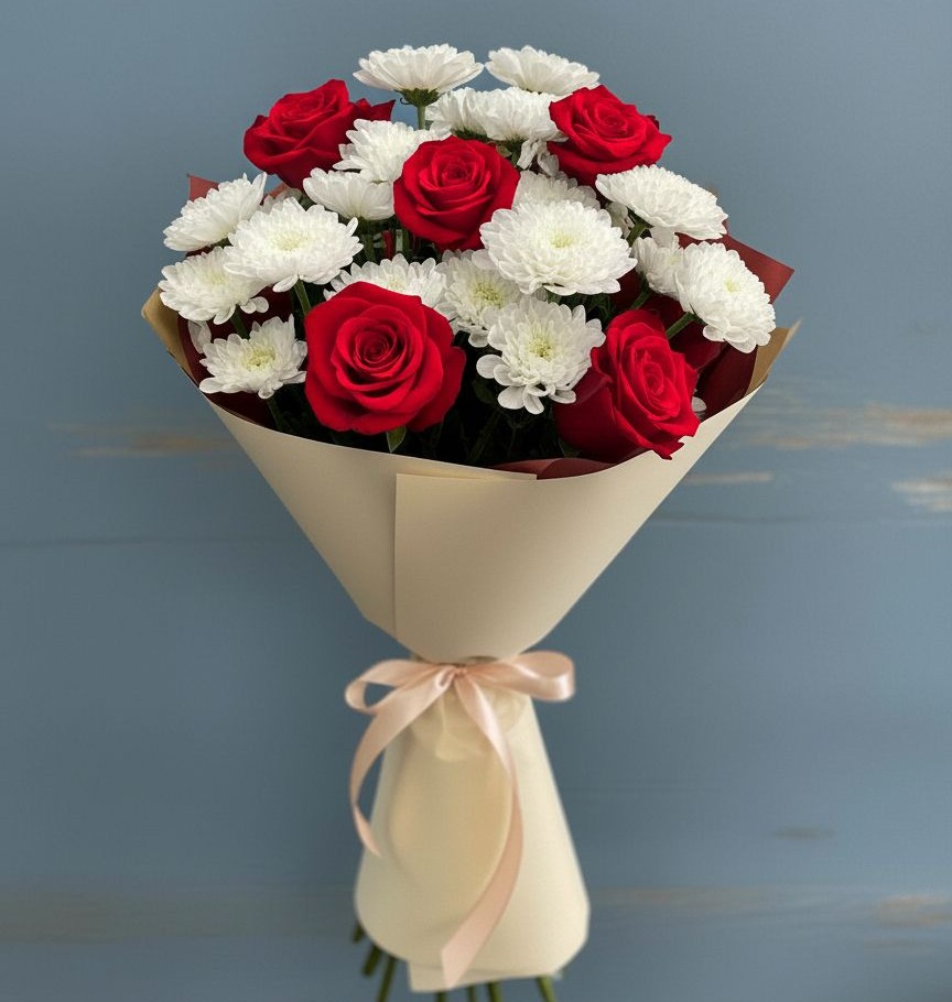 Букет цветов из: Розы и Хризантемы в Злынке