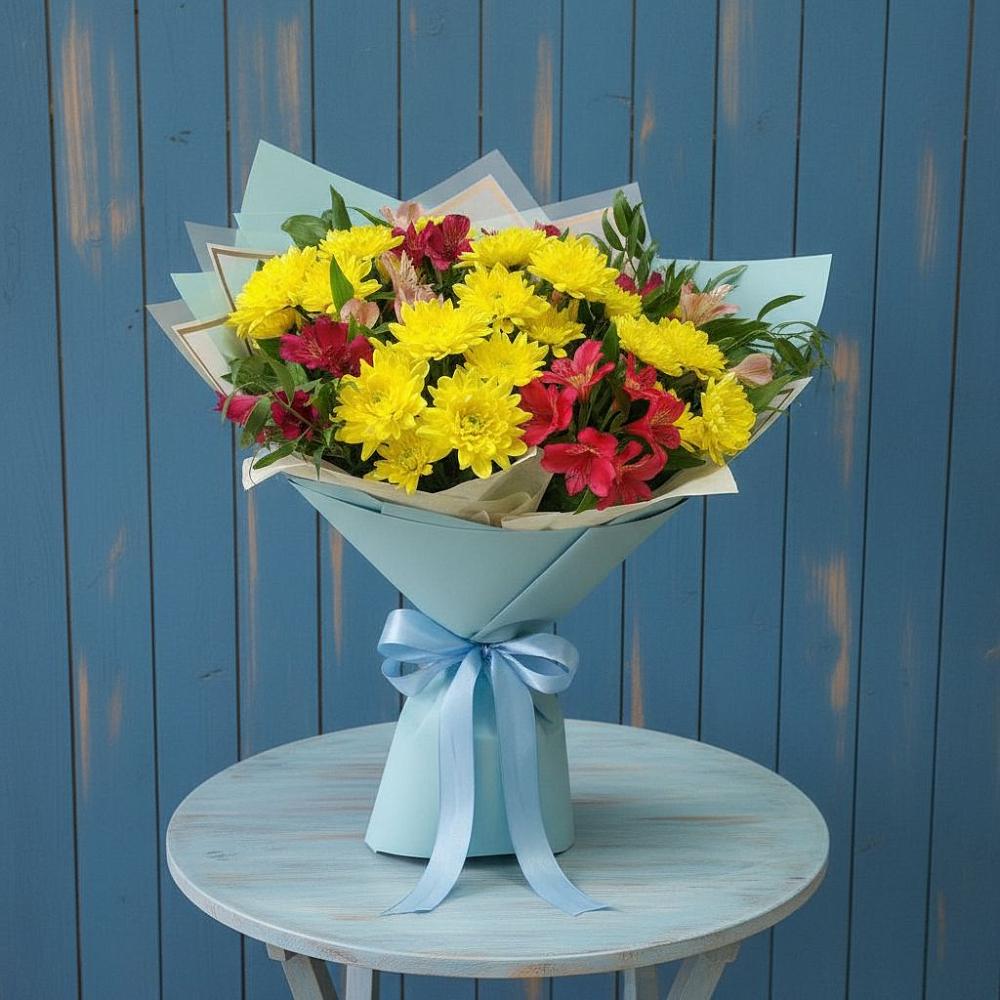 Букет цветов из: Альстромерии и Хризантемы в Злынке