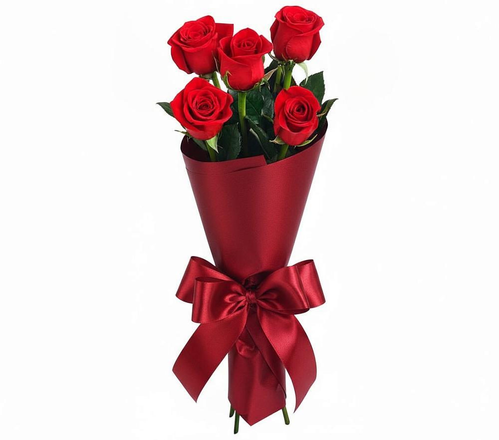 Букет 5 Красных роз Эдлесс Лав в Злынке