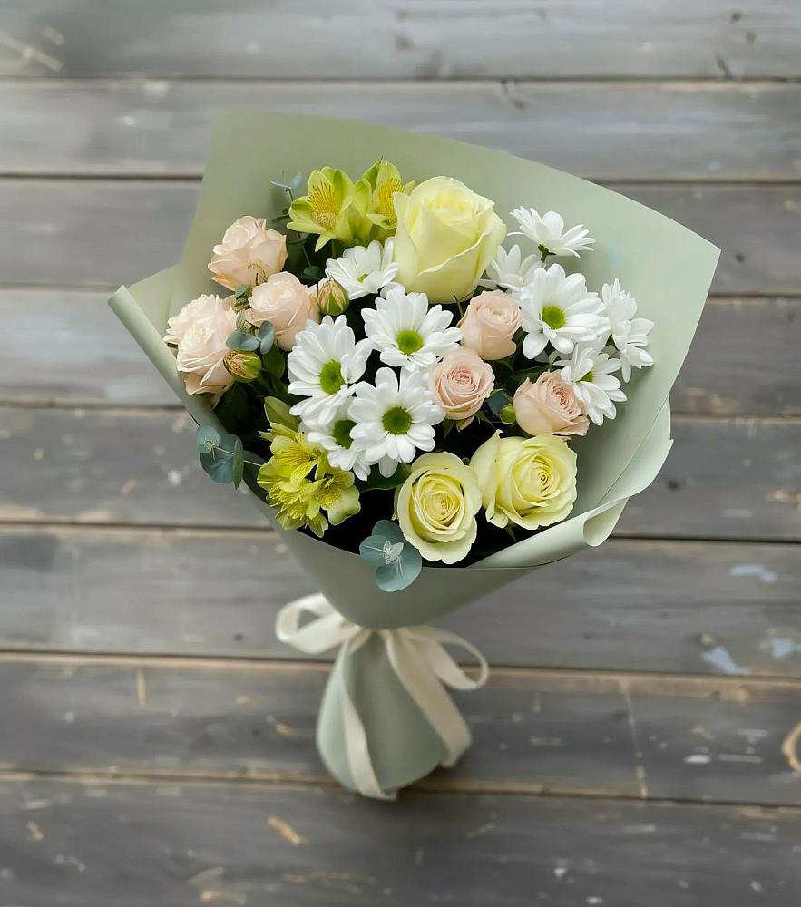 Букет цветов из: Альстромерии, Розы и Хризантемы в Злынке