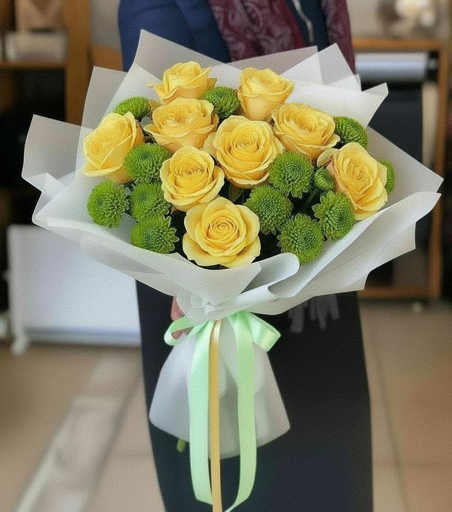 Букет цветов из: Хризантемы и Розы в Злынке