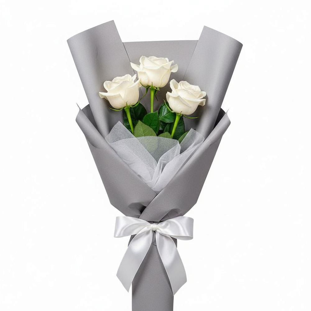 Букет 3 белые розы в Злынке