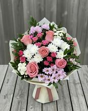 Букет цветов из:  Альстромерии, Гвоздики, Розы и Хризантемы в Злынке