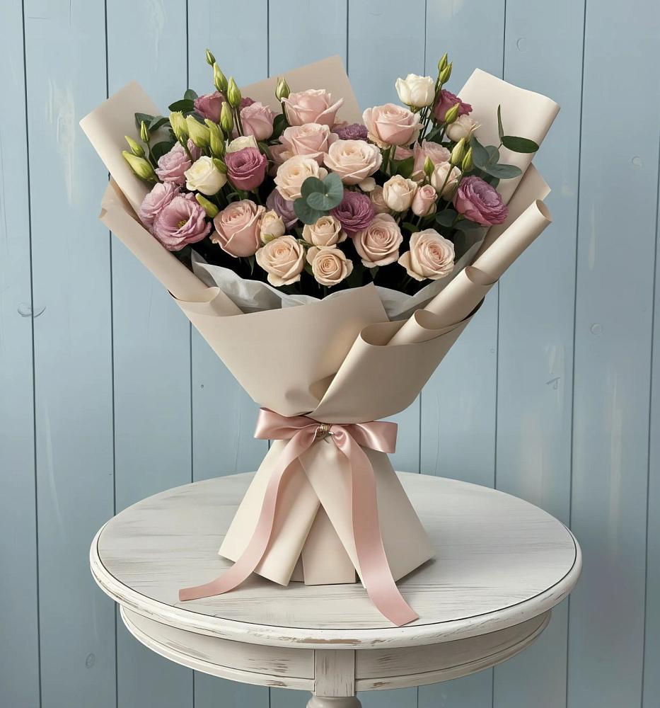 Букет цветов из: Розы и Лизиантусы в Злынке