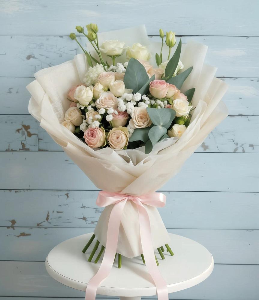 Букет цветов из: Розы и Лизиантусы в Злынке