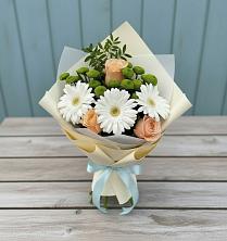 Букет цветов из:  Герберы, Розы и Хризантемы в Злынке