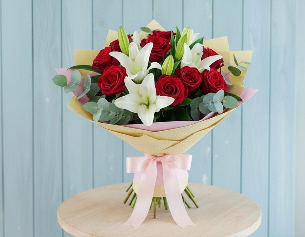 Букет цветов из: Лилии и Розы в Злынке